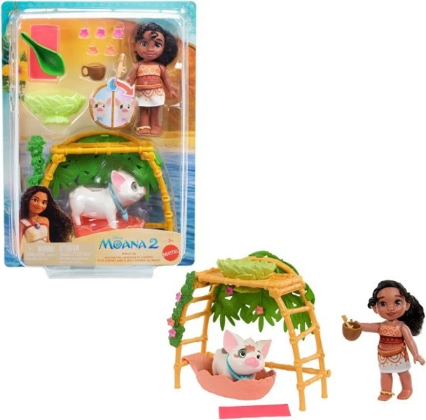 Set kukulle Disney Princess Mattel JBT36 Moana 2 Simea dhe Pua me 10+ aksesorë 3+