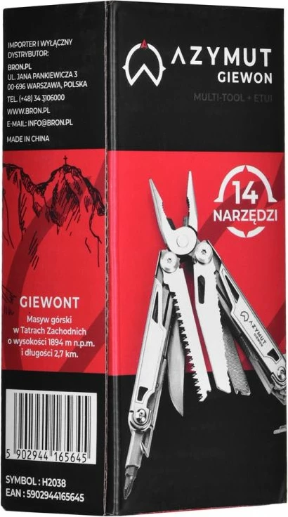 Multitool Azymut për turizëm, çelik