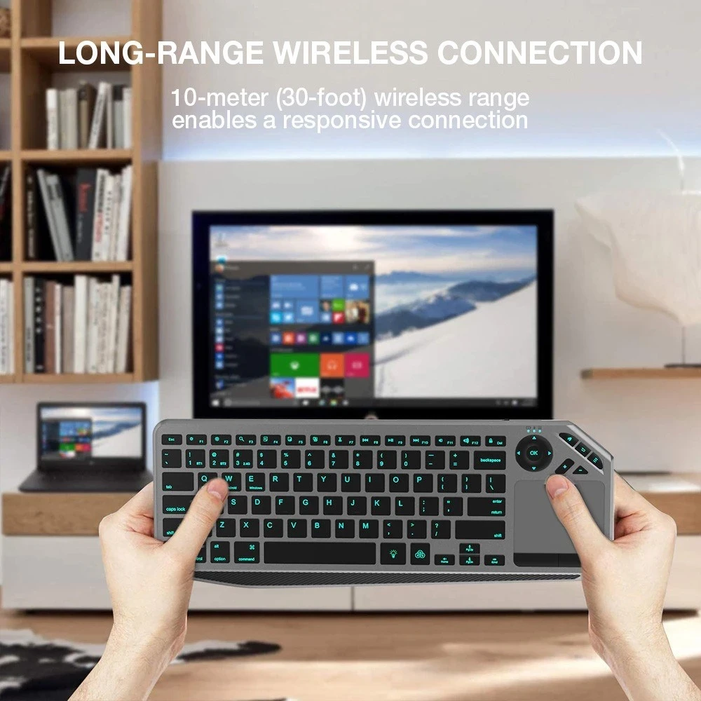 Tastierë TECHly ICTB9801TB, RF Wireless + Bluetooth, QWERTY US English, E zezë