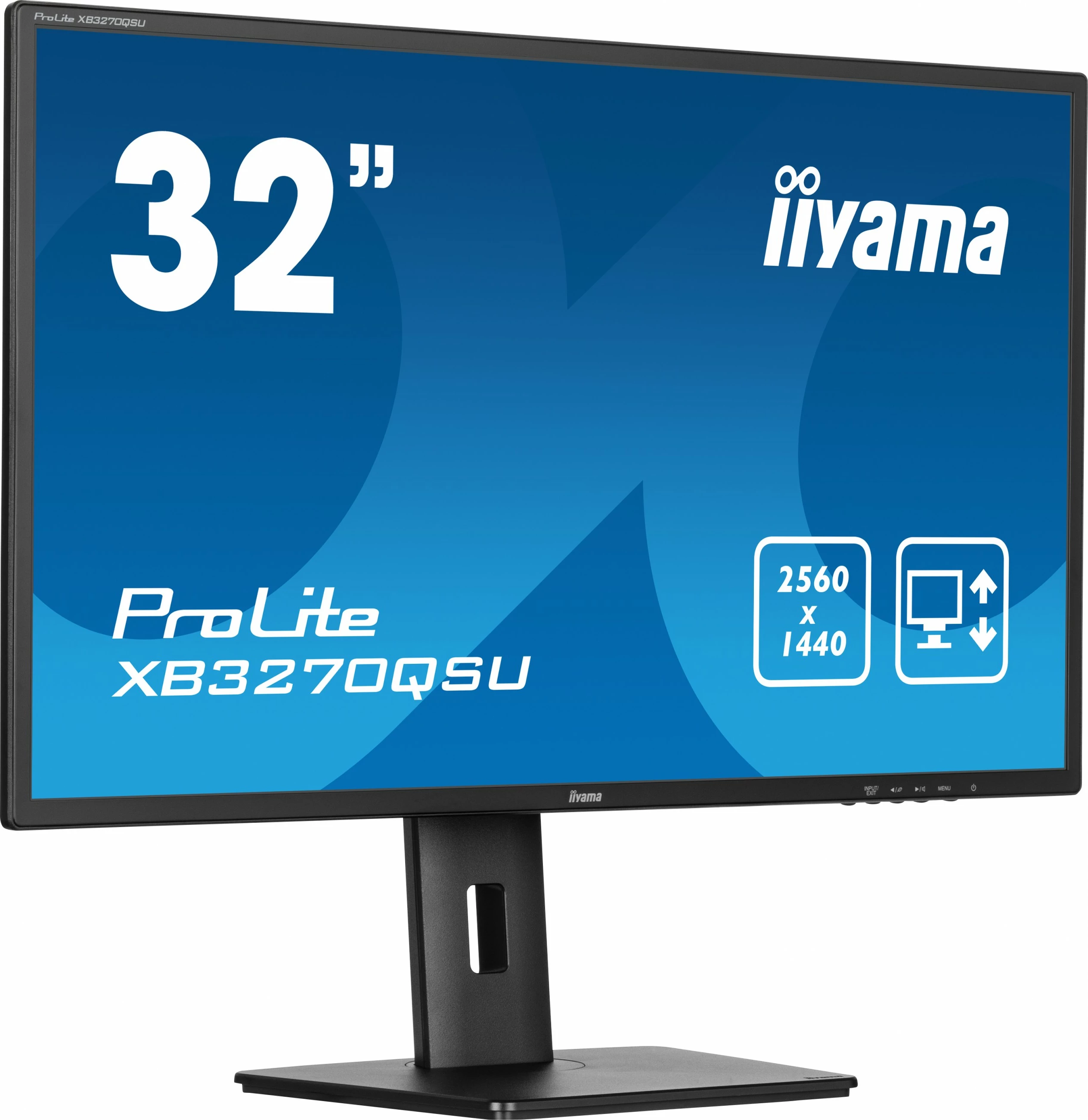Monitor iiyama ProLite XB3270QSU-B1, 32", 2560 x 1440, Wide Quad HD, LED, e zezë