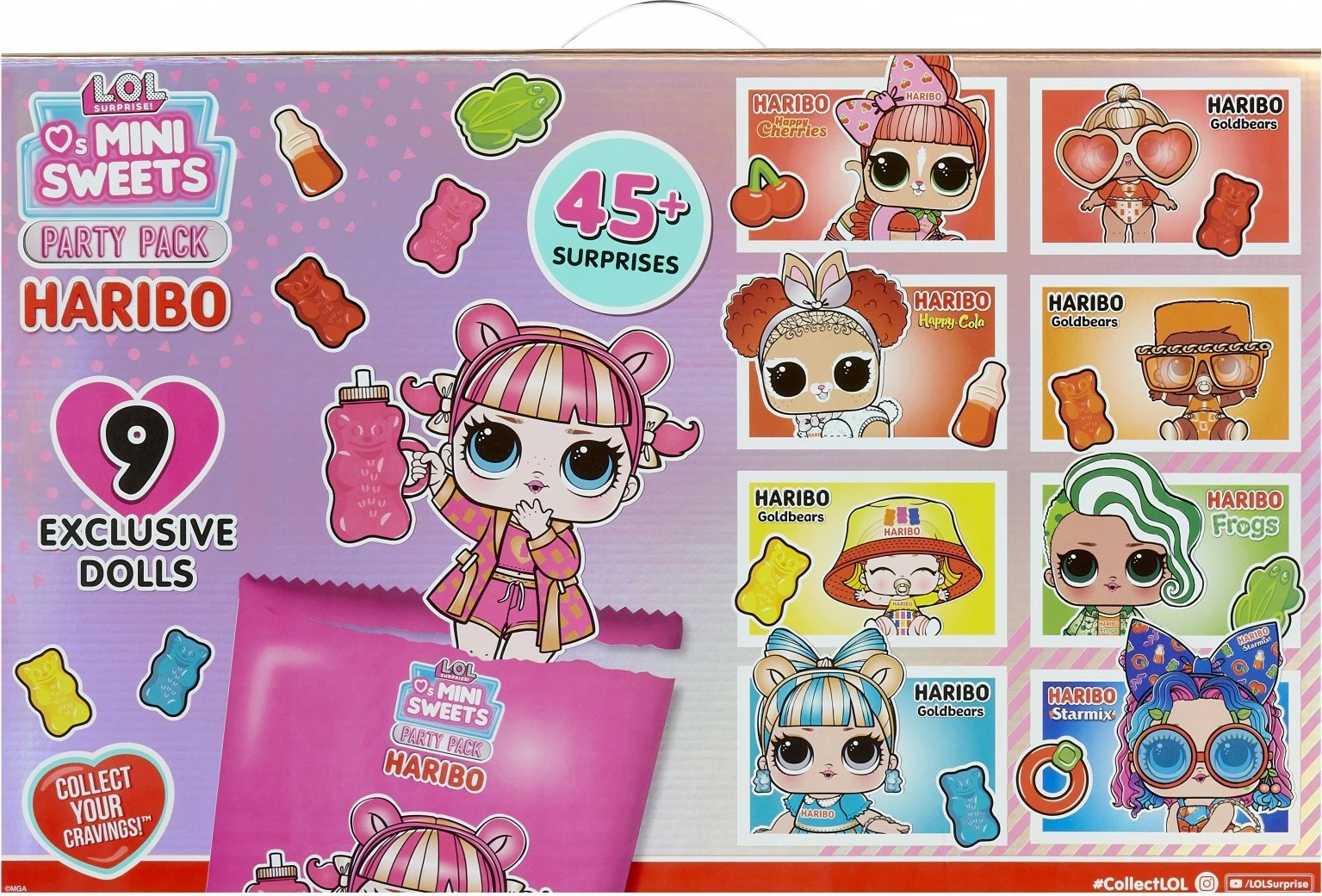Set lodrash LOL Surprise Loves Mini Sweets X HARIBO Party Set, 9 kukulla ekskluzive