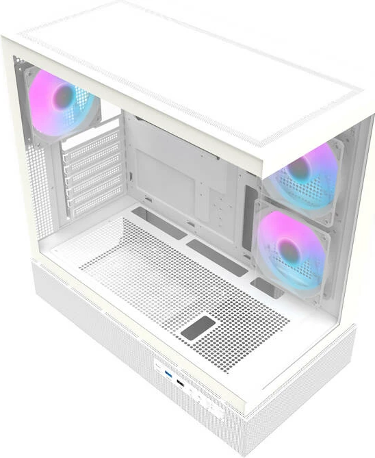 Kasë Darkflash DPX90, Midi Tower, xham i temperuar, e bardhë