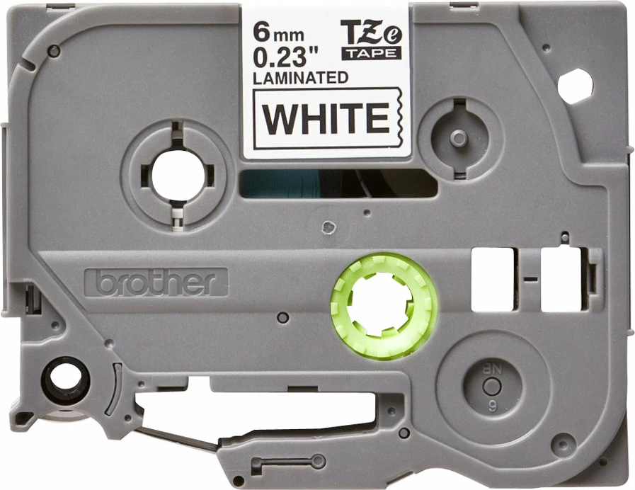 Kasetë etiketuese Brother TZe-211, 6mm, e laminuar, e zezë mbi të bardhë, 8m