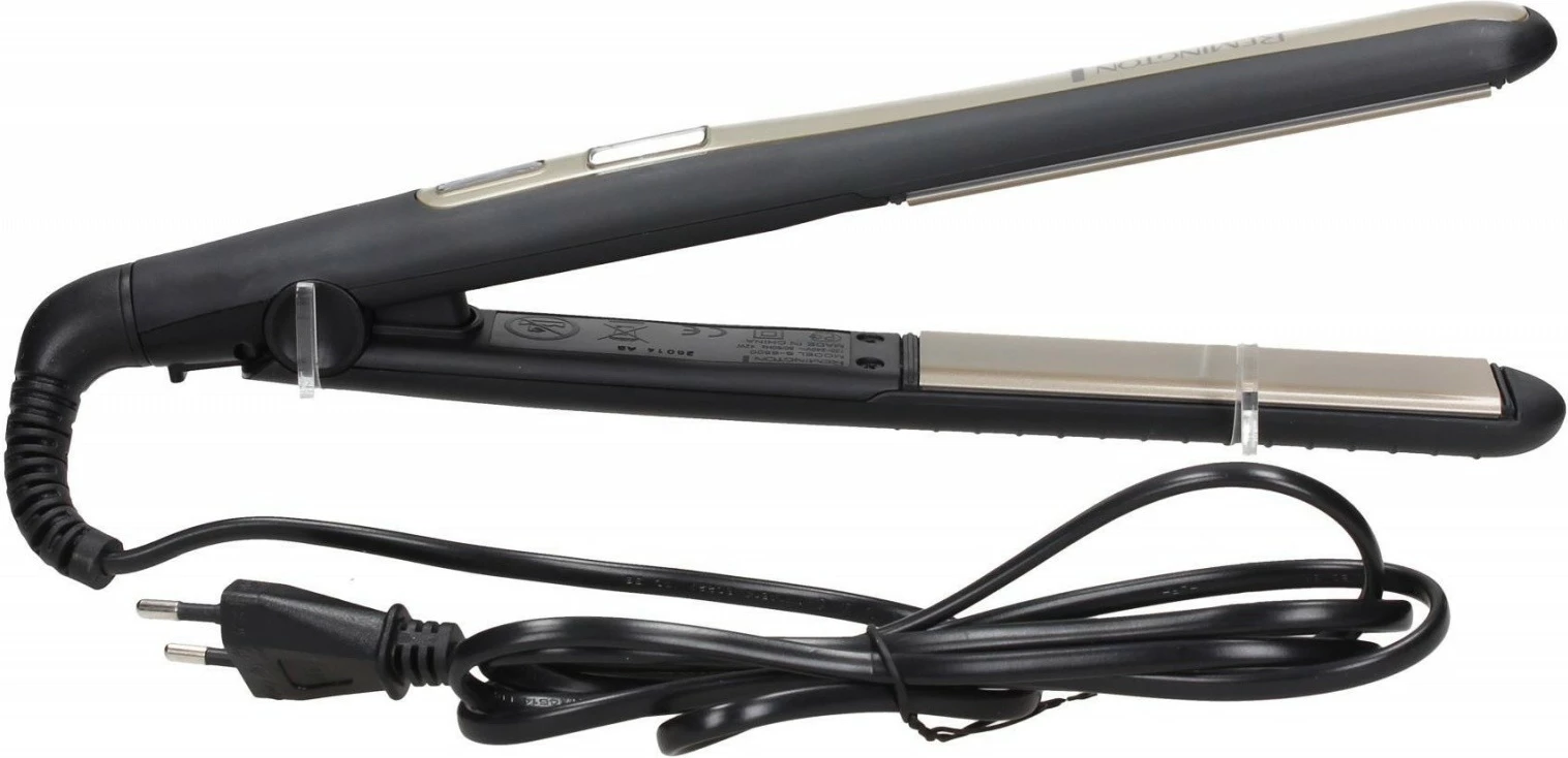 Hekur flokësh Remington Sleek&curl S6500, qeramik, Bezhe/E zezë