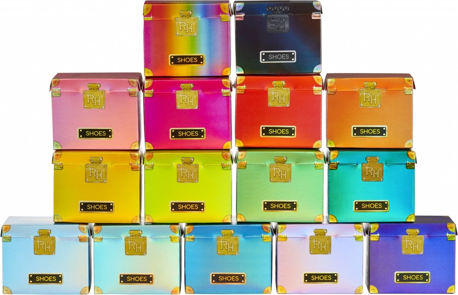 Set këpucësh për kukulla Rainbow High, MGA, 27 copë, shumëngjyrëshe