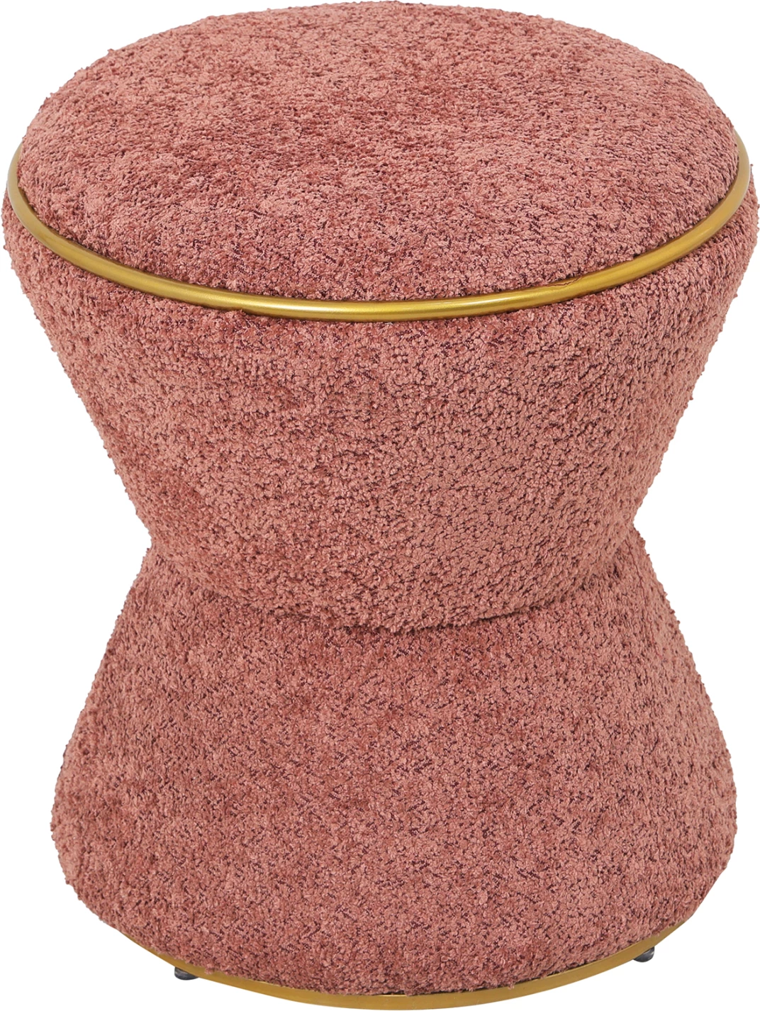 Karrige për bar, pëlhurë boucle rozë, detaj ari, FH9604.12, Φ38.5x43H cm