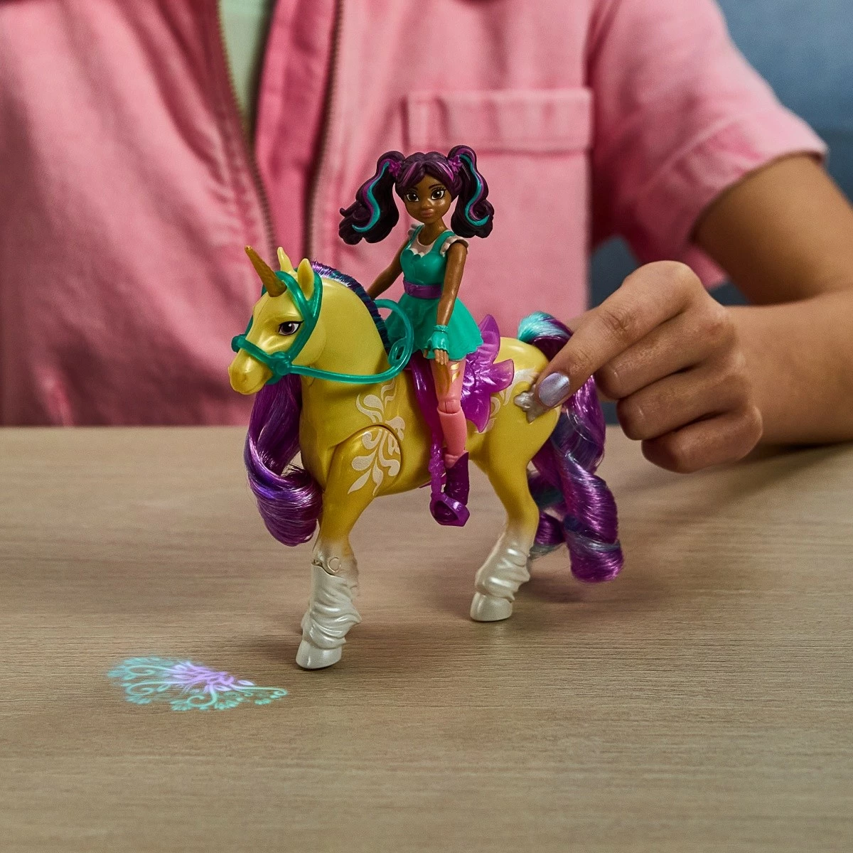 Set figurina Unicorn Academy Spin Master Ava & Plant Magic Leaf, 11 cm + 12 cm, për vajza