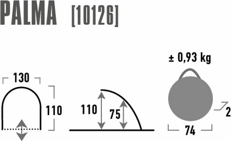 Tendë Plazhi High Peak Palma në Ngjyra Blu dhe Gri, 10126