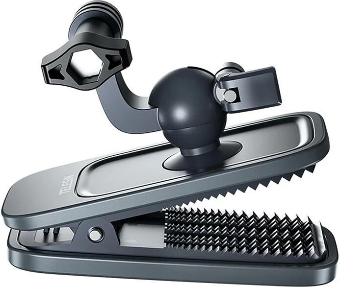 Mbajtës universal për kamera sportive Telesin GP-JFM-002, me klip magnetik dhe kokë rrotulluese 360°, i zi