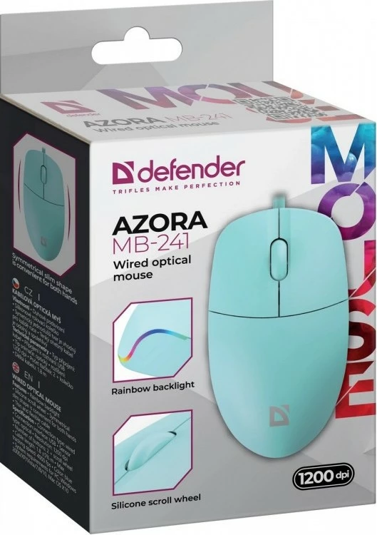 Maus Defender AZORA MB-241 me kabllo, 1200 DPI, Mint, RGB