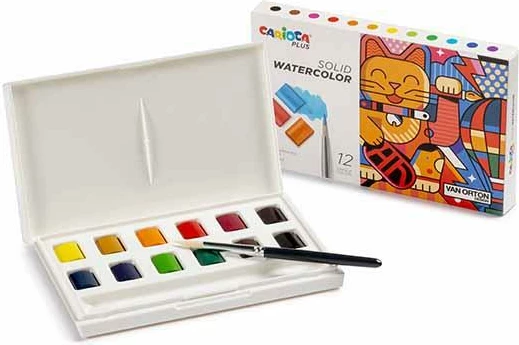 Markerë uji Carioca Plus 12 Ngjyra me Brushë