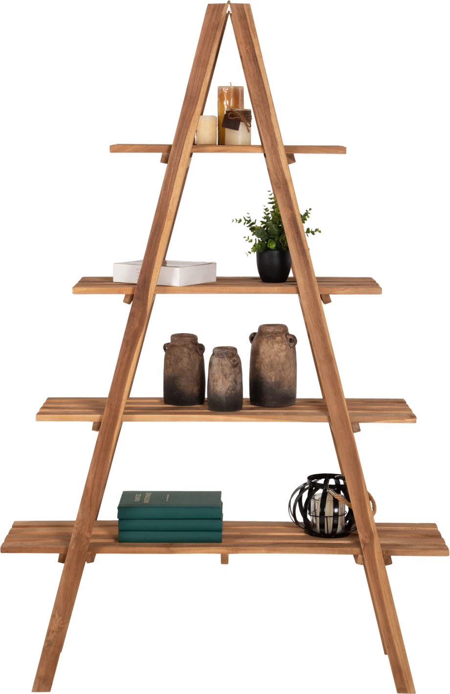 Raft librash STAM, dru teak, ngjyrë natyrale, 120x33x180H cm