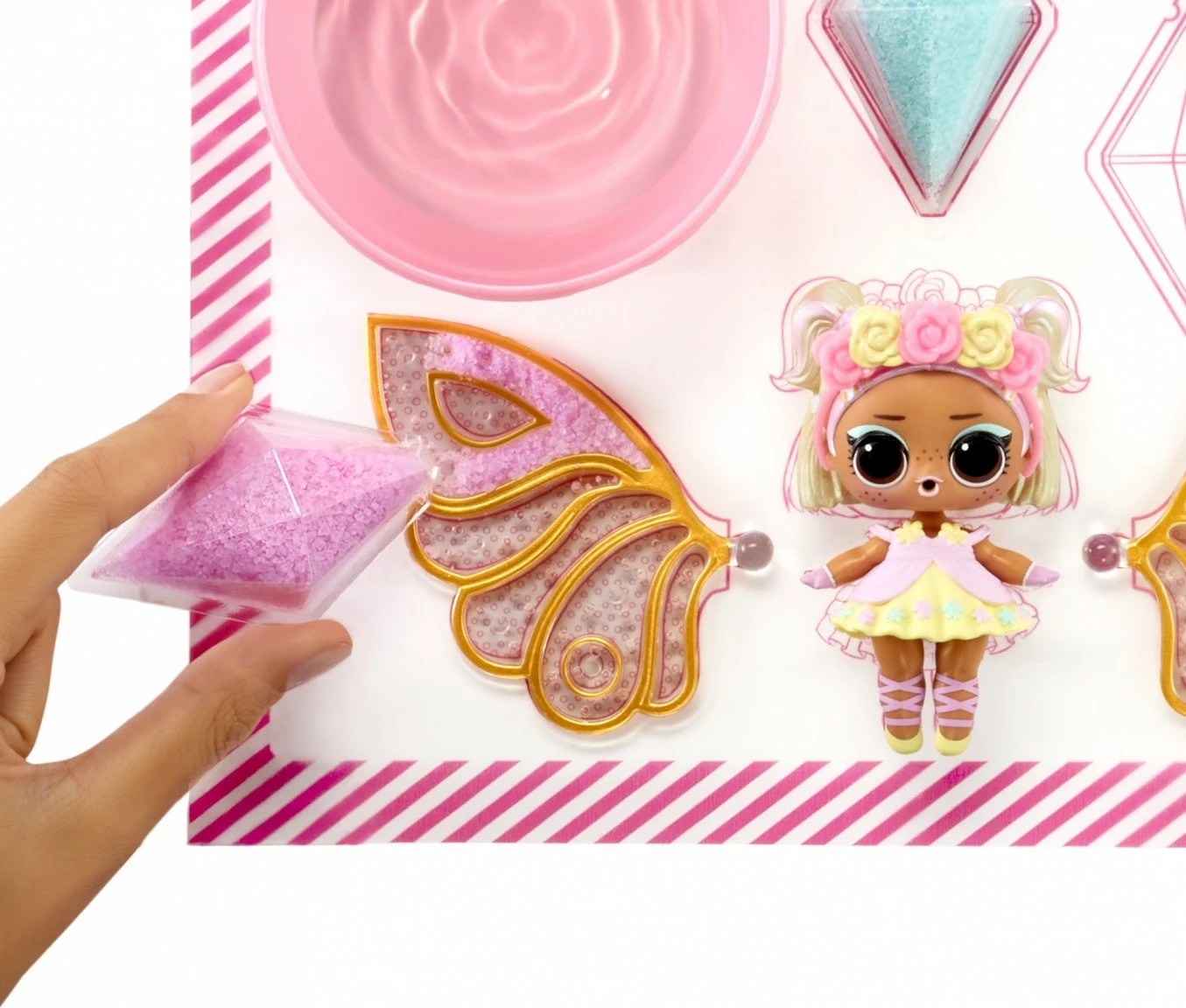 Set lodrash L.O.L. Surprise Fairy, MGA, 30 copë, me aksesorë dhe krahë zanash, për vajza