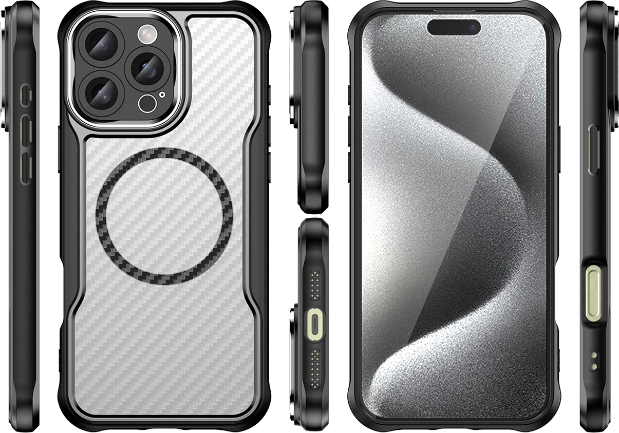 Mbështjellës Hurtel Leading Series MagSafe për iPhone 16 Pro Max, TPU, i zi