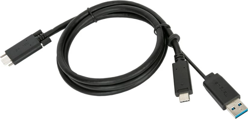 Kabllo USB-C Targus 1.8m, me adapter USB-A, e zezë
