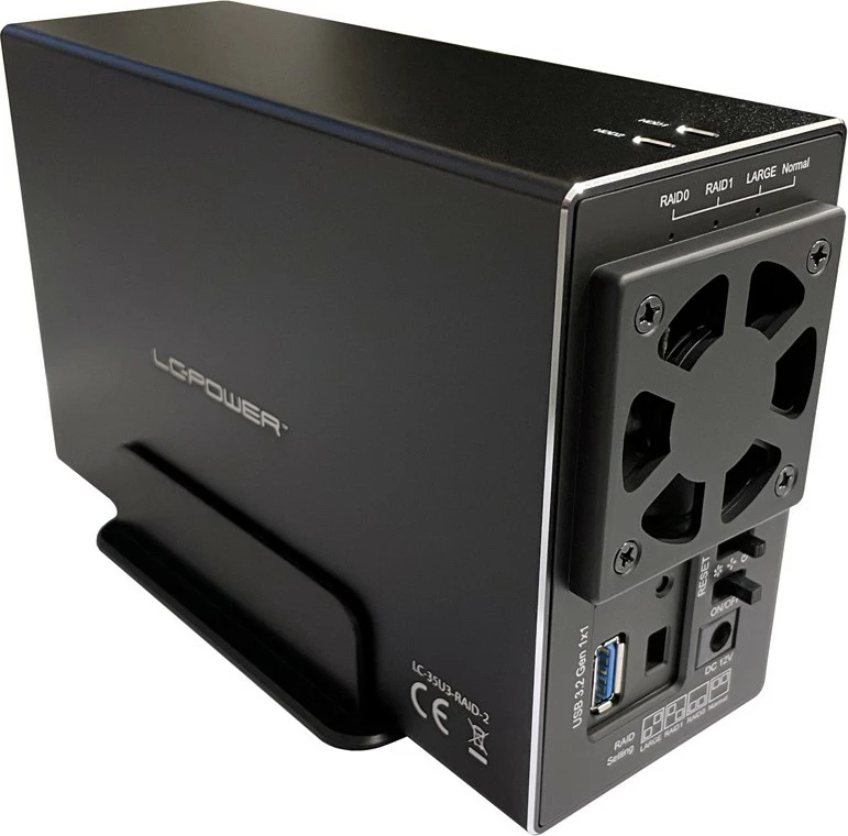 Kasë e jashtme LC-Power LC-35U3-RAID-2, për 2x 3.5" HDD, USB 3.2, e zezë