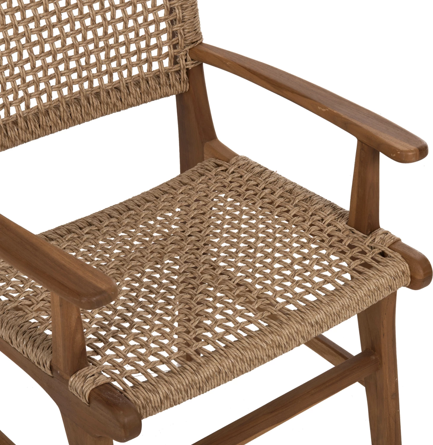 Karrige NESHA, dru TEAK, ngjyrë natyrale, VIRO litar, 57x57x86H cm., set prej 2 copë