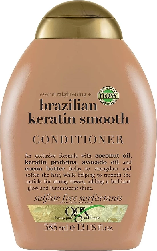 Kondicioner për femra OGX Ever Straightening + Brazilian Keratin Smooth, 385ml