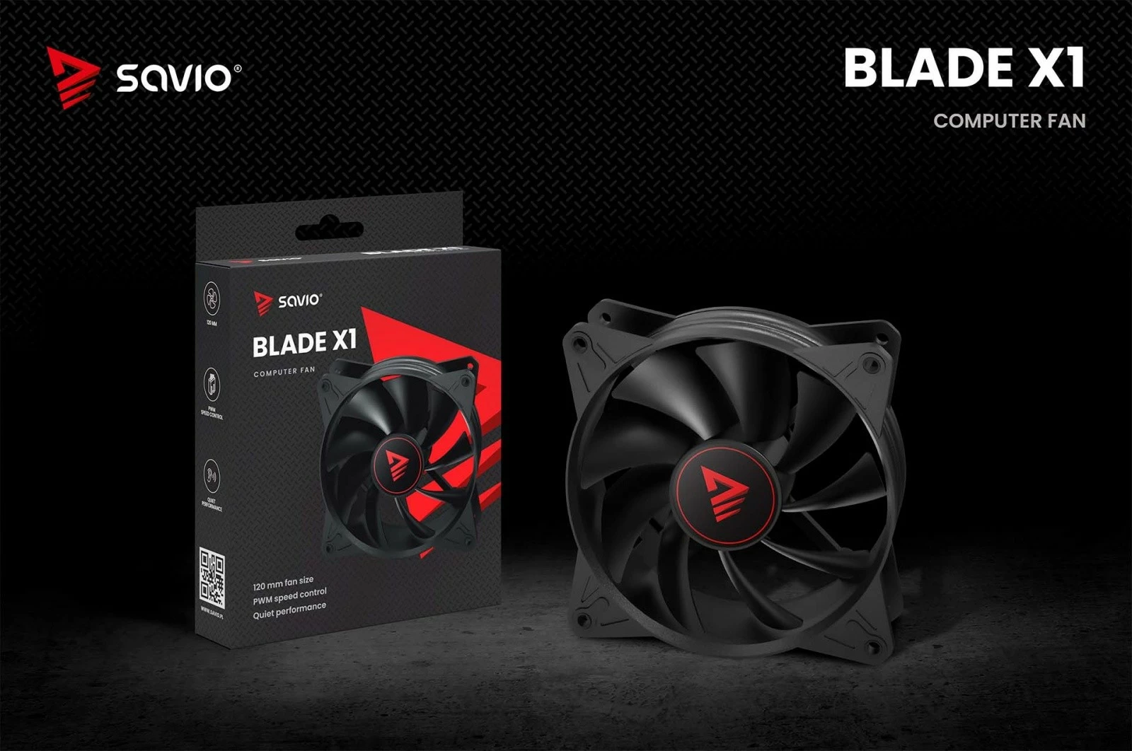 Ventilator kase Savio BLADE X1, 120mm, 4-pin PWM, i zi