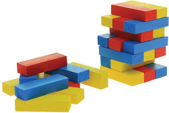 Lojë Jenga me ngjyra GOKI 45 copë, H15x5x5cm