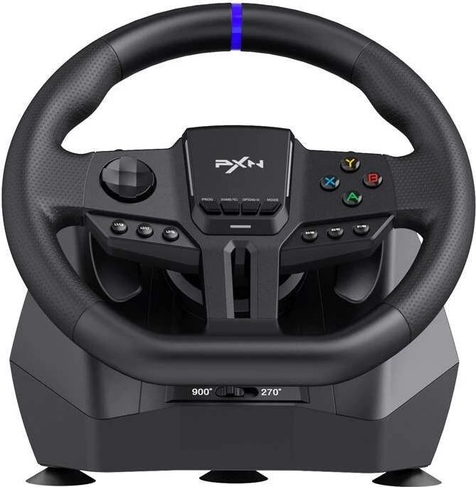 Timon gaming PXN V900 Gen2 me pedale, për PC/PS3/PS4/XBOX ONE/SWITCH, i zi