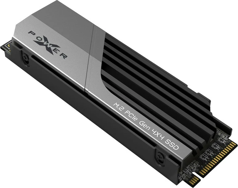Disk SSD Silicon Power PCIe XS70 M2 2280, Gjenerata 4, 2TB, e zezë / hiri