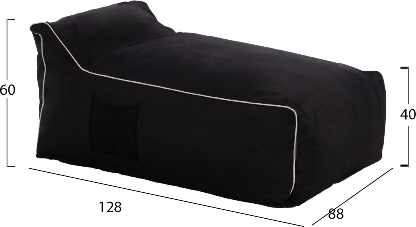 Puf “ZAFER” FH5772.12, material Textilene, ngjyrë e zezë