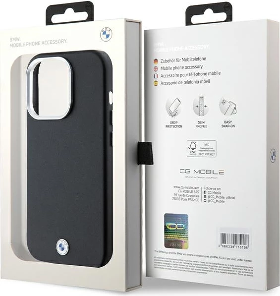 Mbështjellës BMW Signature Wrapped Metal MagSafe për iPhone 14 Pro Max, i zi