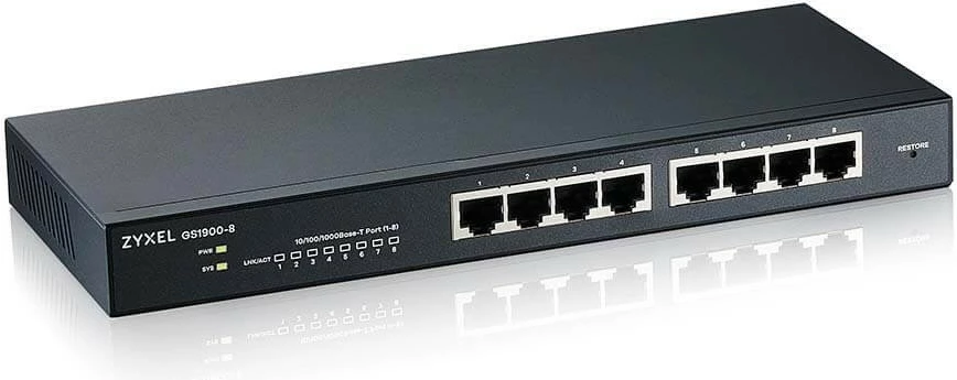 Switch i menaxhuar Zyxel GS1900-8, 8x1GbE RJ-45, i zi