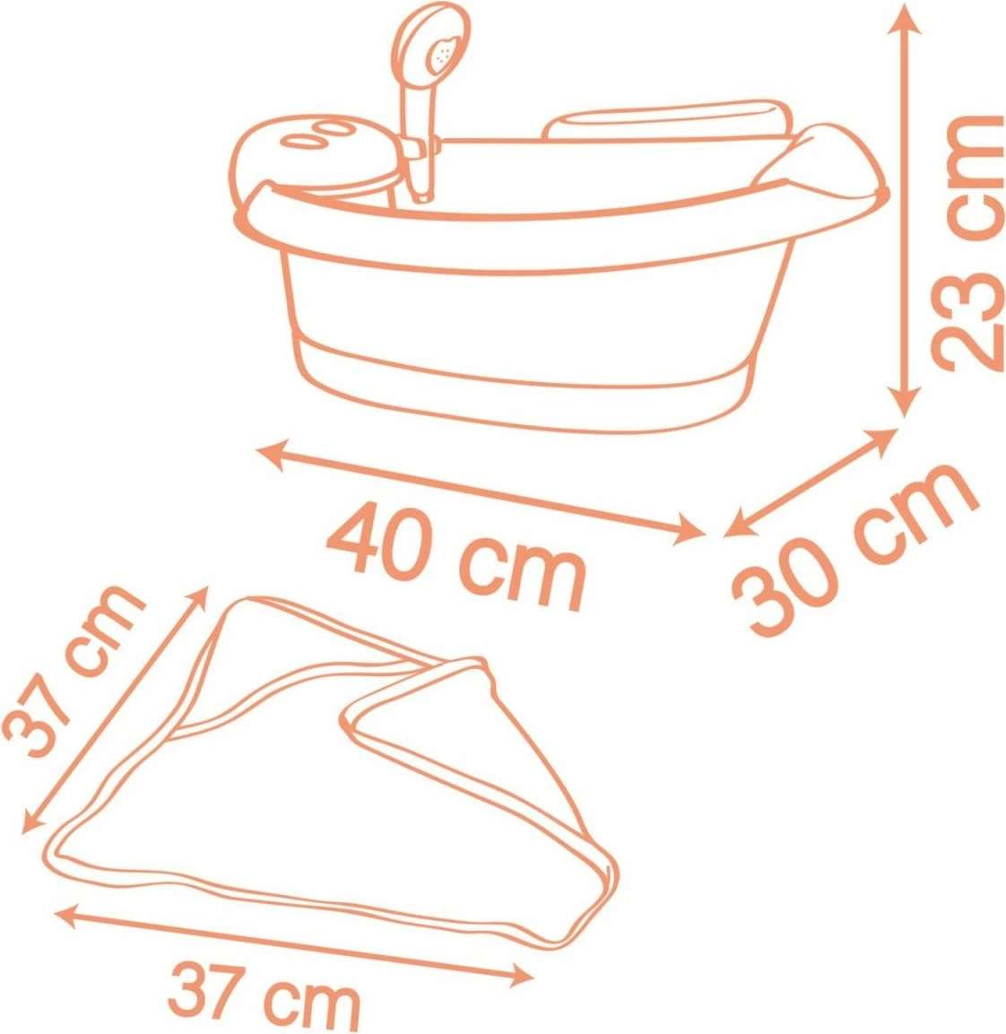 Vaskë lodër për kukulla Smoby Baby Nurse 7600220386, plastike, rozë/kafe/bardhë, me aksesorë