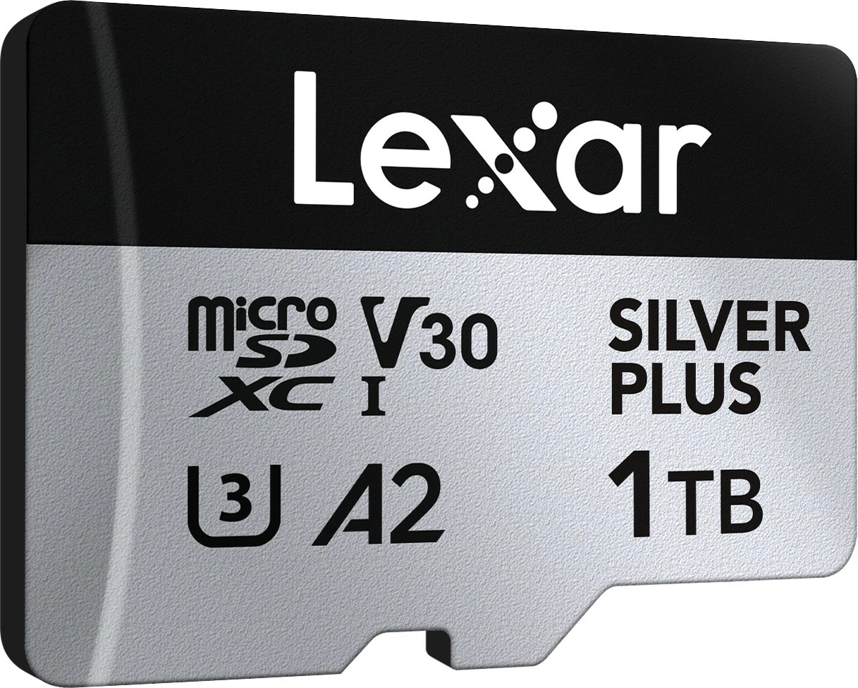 Kartë memorie microSD, Lexar, LMSSIPL001T-BNANG Silver Plus, 1TB, SDXC UHS-I, A2 U3 V30, deri 205/150MB/s, me adapter SD, argjendtë