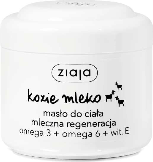 Gjalpë trupi për femra Ziaja Goat Milk Body Butter Milk Regeneration Omega 3 + Omega 6 + Vitamin E, 200ml