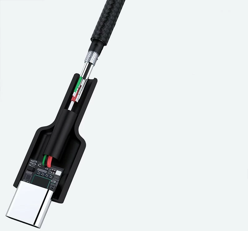 Kabllo AUKEY CB-CD30, USB-A në USB-C, 0.9m, 60W, Najlon, E zezë