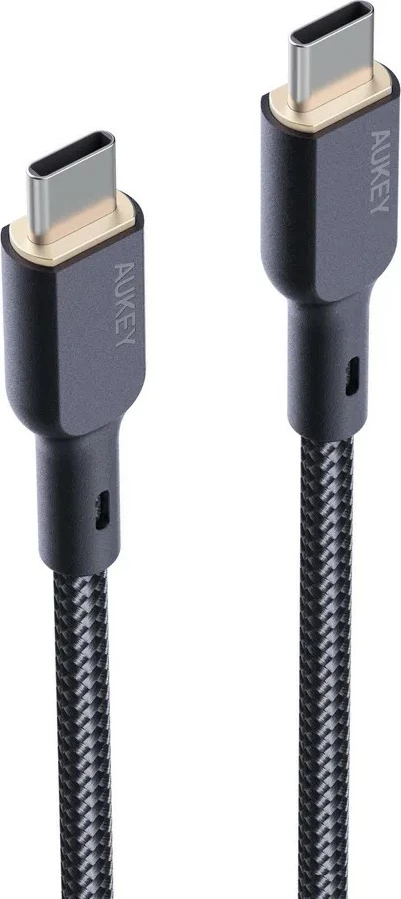 Kabllo AUKEY CB-KCC102 USB-C në USB-C, 1.8m, 100W, Kevlar, E zezë