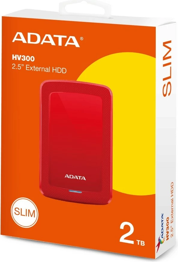 Hard disk i jashtëm Adata DashDrive HV300, 2TB, 2.5", USB 3.1, Kuq