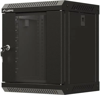 Kasë RACK Lanberg 10" 6U 300x300, e zezë, dyer xhami