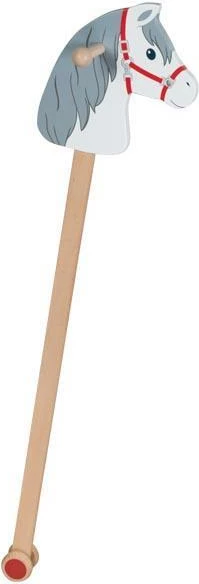 Lojë kali druri GOKI "Little Cloud" me rrota, H99cm