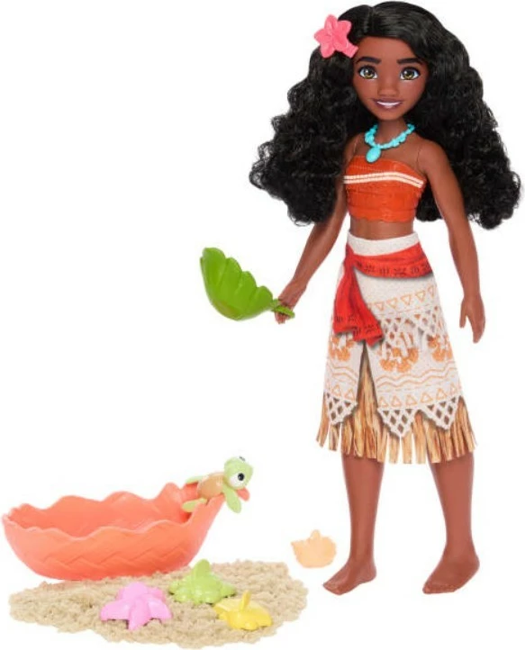 Kukull Disney Princess Vaiana me aksesorë dhe rërë modeluese, Mattel JFT12, set