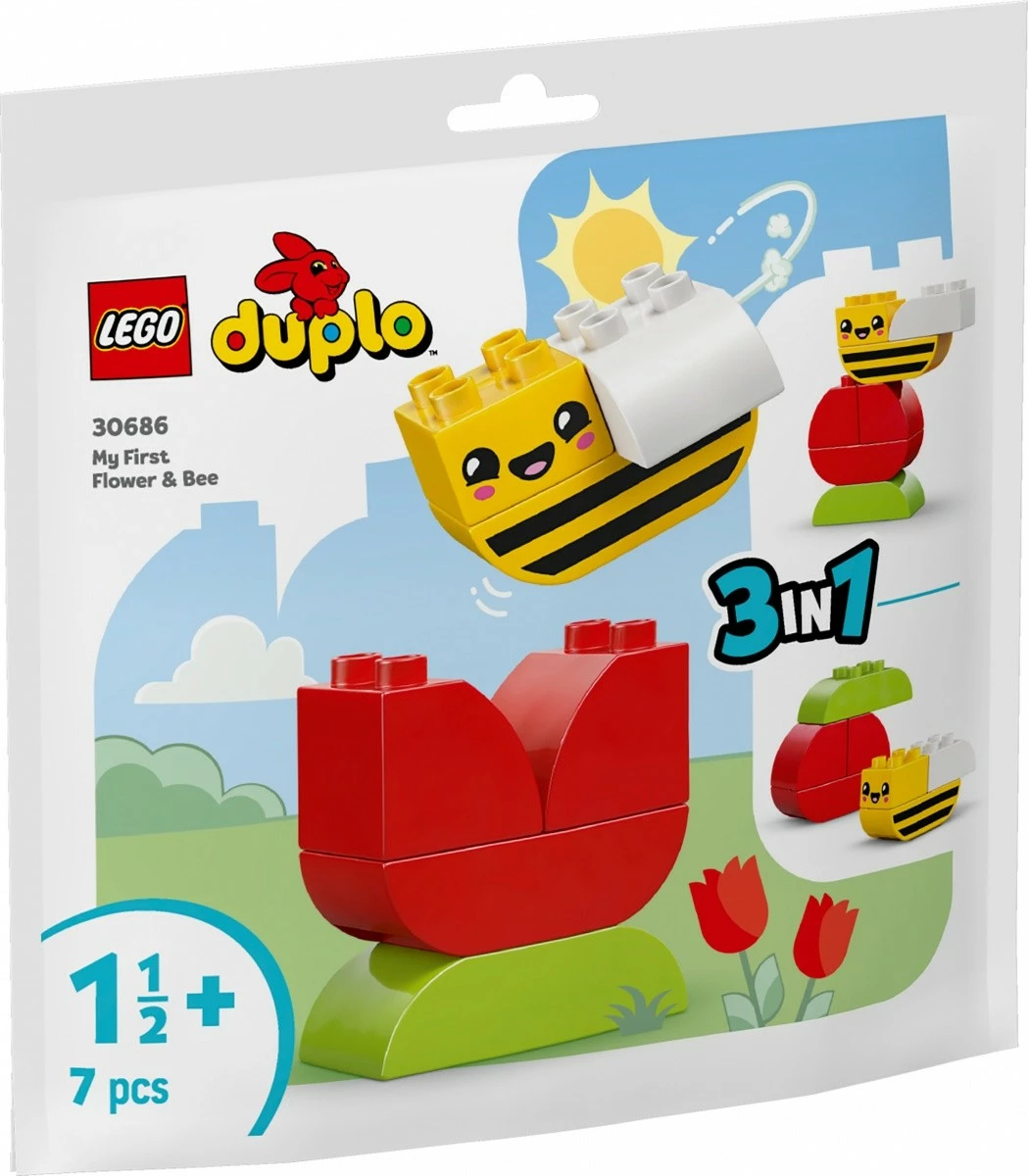 Set ndërtimi LEGO DUPLO 30686 My First Flower and Bee, 7 pjesë, plastikë