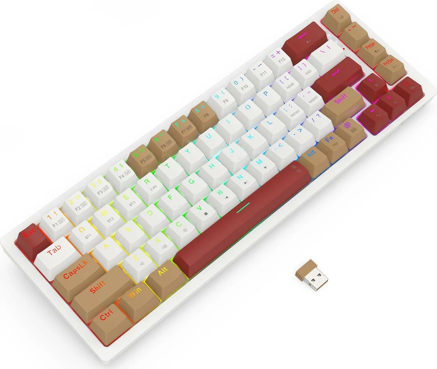 Tastierë mekanike Redragon K677WLR-RGB-PRO Rammus, RGB, kafe
