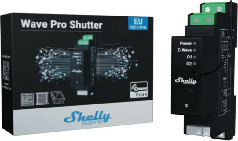Relé smart Shelly Wave Pro Shutter, Z-Wave, 16A, i zi
