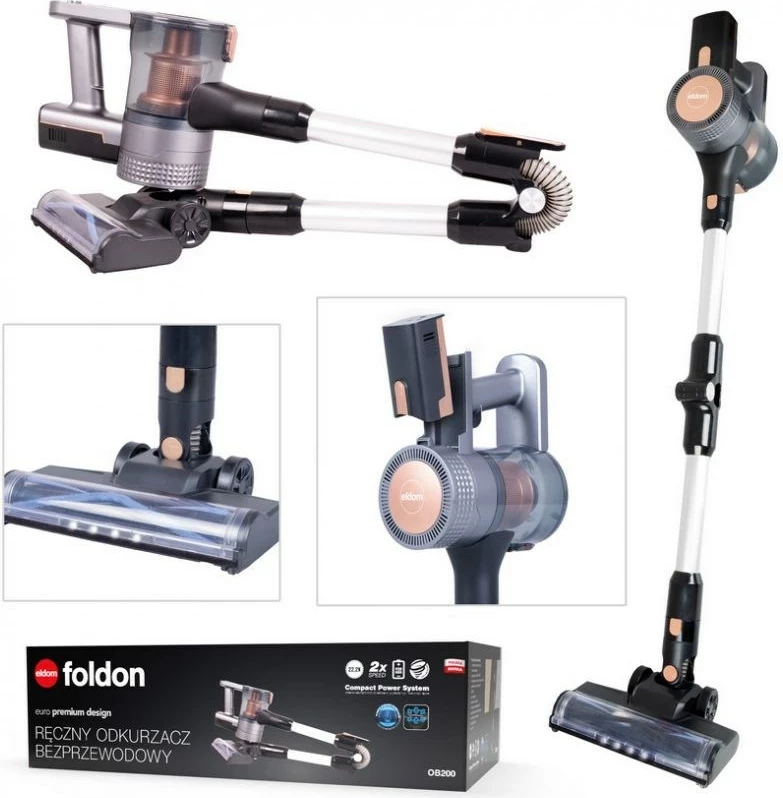 Fshesë elektrike ELDOM OB90, pa kabllo, brushë elektrike, e zezë