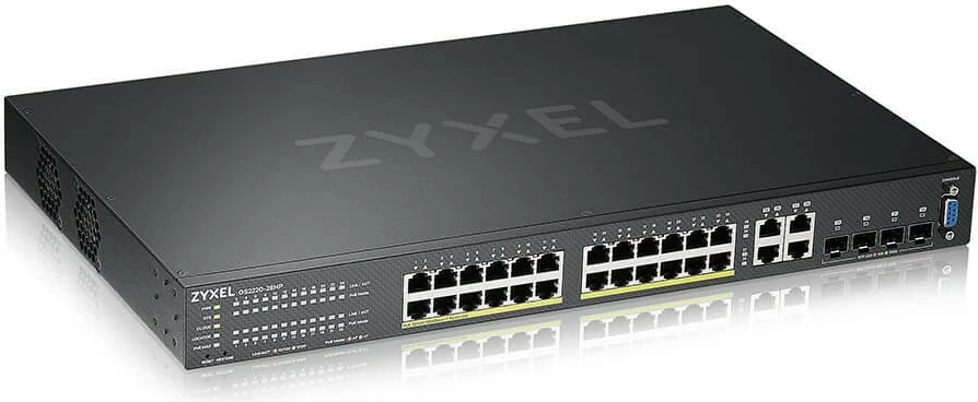 Switch Zyxel GS2220-28HP, 24xGbE, PoE, Managed, për rack, i zi