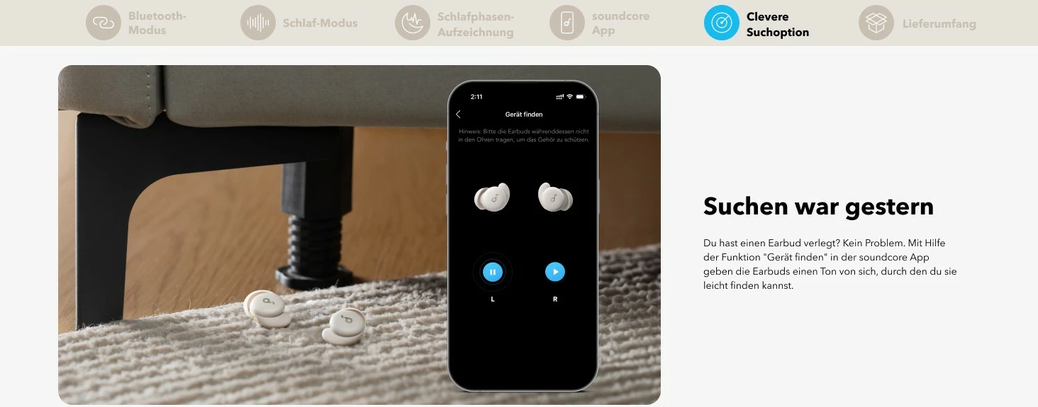 Kufje Anker Soundcore Sleep A20, Wireless, 20 - 20000 Hz, Bardhë