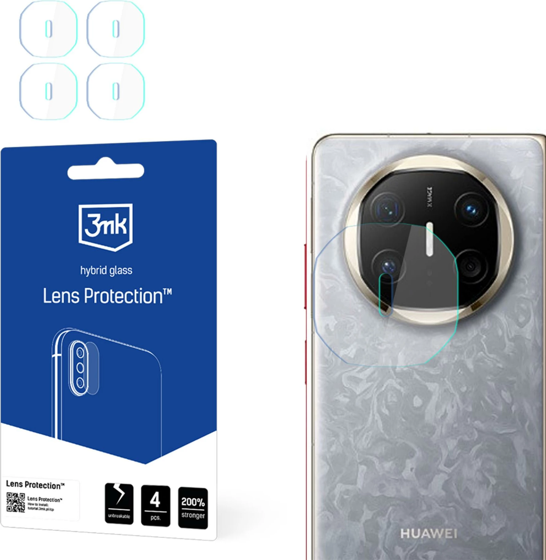 Mbështjellës xhami për kamera 3mk Protection për Huawei Mate X6, 4 copë