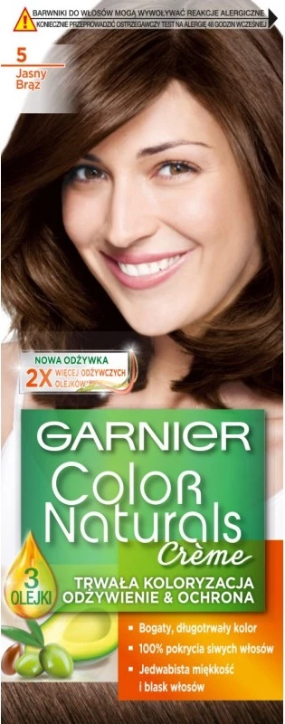 Ngjyrë për flokë për femra Garnier Color Naturals Creme 5 Kafe e Çelët, 1 copë