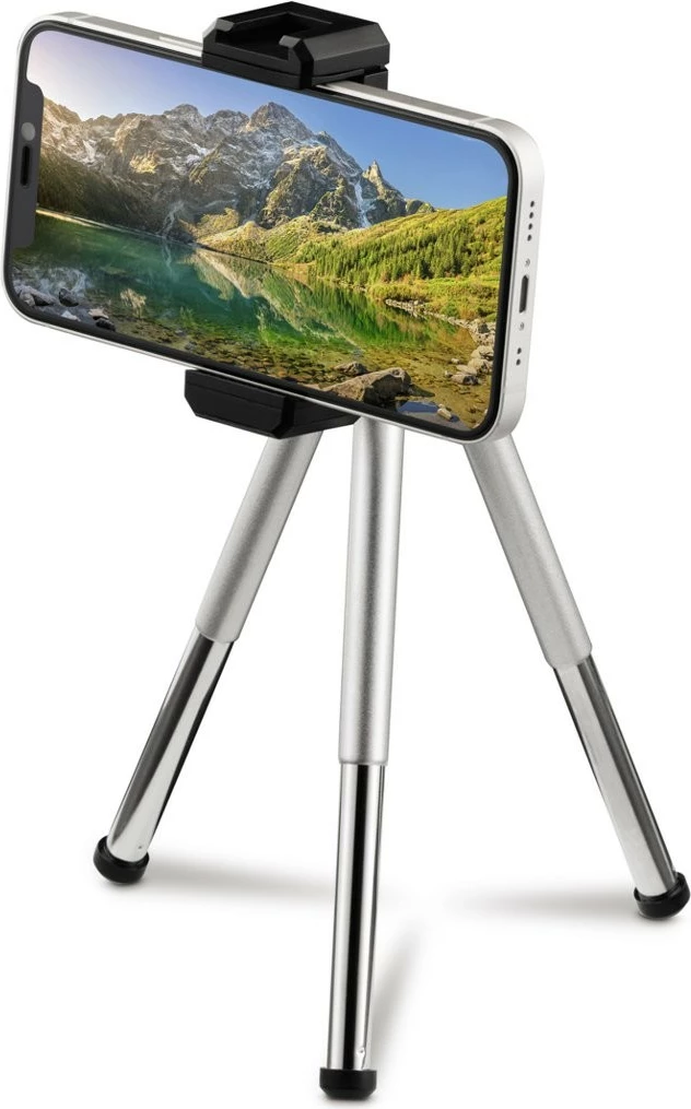 Tripod mini 2-në-1 Hama Fancy 4666 për smartphone dhe kamera, argjend