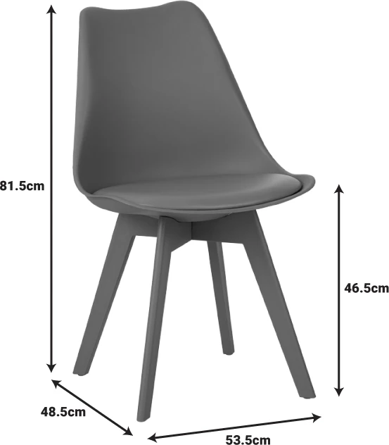 Karrige Gaston PP-PU ngjyrë zezë 53.5x48.5x81.5cm