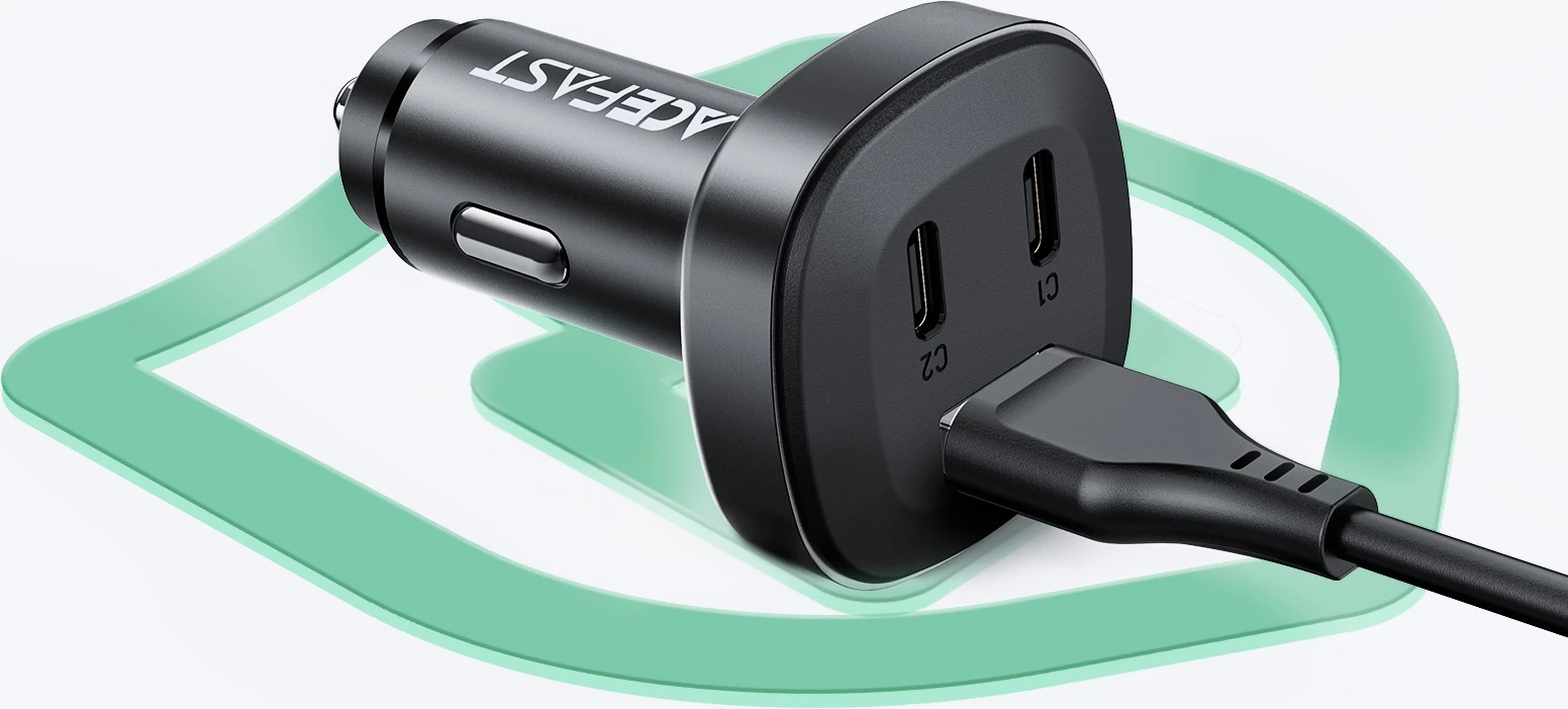 Karikues veture Acefast B3, 66W, 2x USB Type-C / USB, i zi