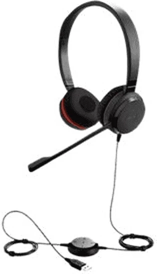 Kufje me mikrofon, Jabra, EV20SE 4999-823-309, stereo USB me kontroll kabllor, black